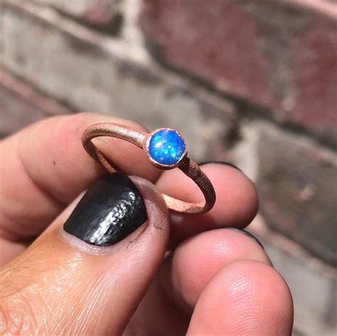 Blue Opal Ring Size 9 Etsy Blue Opal Ring Blue Opal Opal Rings