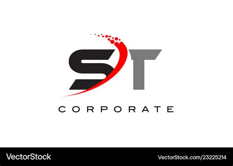 St Modern Letter Logo Design With Swoosh Vector Image