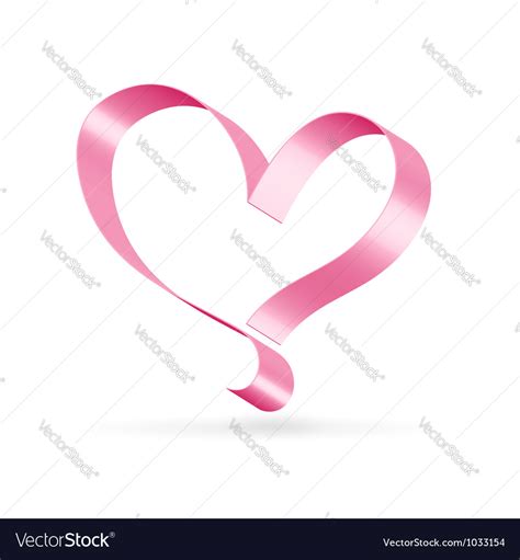 Pink Ribbon Heart Symbol Royalty Free Vector Image
