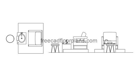 Pedicure Stand All 2d Views Free Autocad Block Free Cad Floor Plans