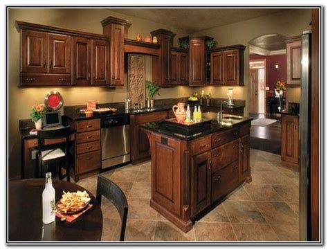 Modern kitchen with dark stain shaker cabinets. Paint Colors For Kitchens With Dark Brown Cabinets | Dark ...