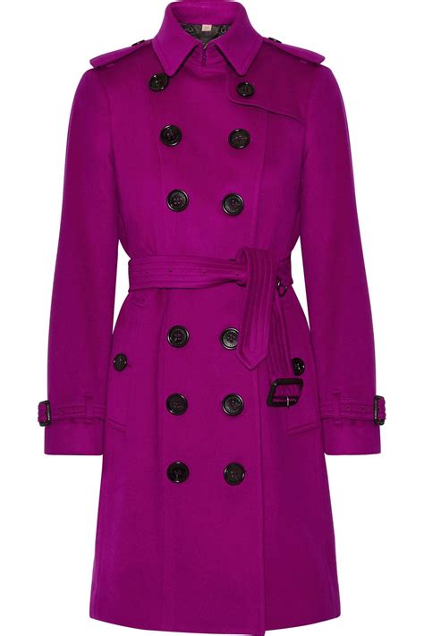 Burberry Purple Trench Coat Trench Coat Cashmere Coat