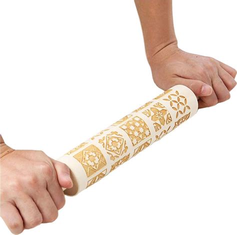 Wooden Imprint Rolling Pin Bakers Boutique