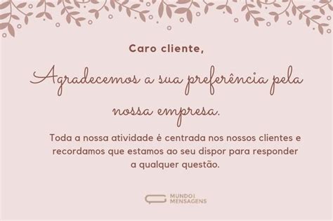 Carta De Agradecimento Ao Cliente Modelos Para Garantir A