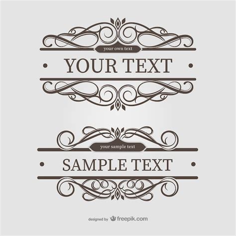 Ornamental Text Frames Vector Free Download