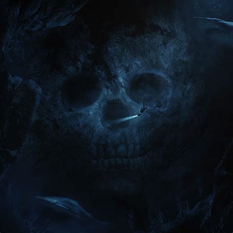 Dark Artwork Skull Underwater Divers Hd Phone Wallpaper Peakpx