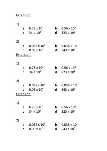Multiplying Whole Numbers By Powers Of 10 Worksheet