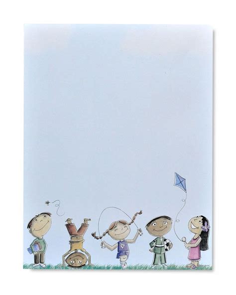 Kids Playing Letterhead 25 Count Dp13634 Designer Papers