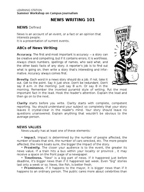 News Writing 101 Pdf News Journalism