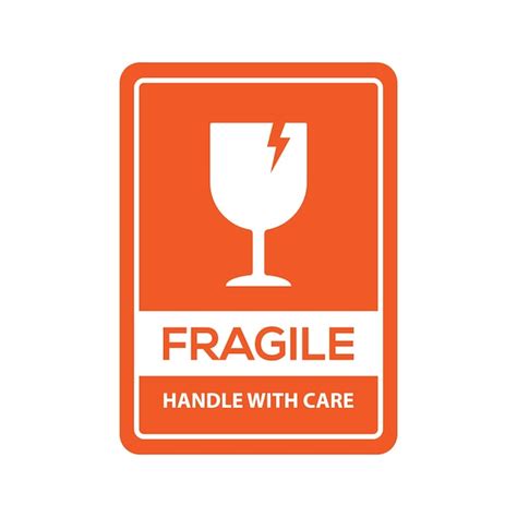 Premium Vector Fragile Handle With Care Or Red Fragile Warning Label