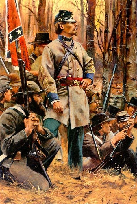 A Confederate Officer With His Men 1863 By Don Troiani Civil War