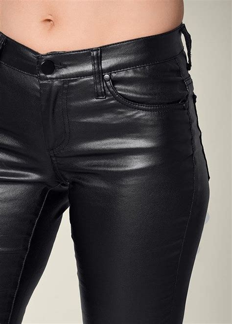 5 Pocket Faux Leather Pants In Black Venus Leather Pants Leather
