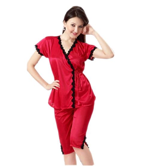 Buy Hot N Sweet Red Satin Nighty Online At Best Prices In India Snapdeal