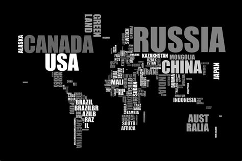 World Map In Words Digital Art By Michael Tompsett Pixels