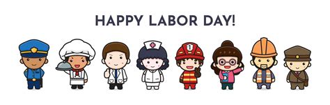 Premium Vector Set Of Cute Job Character Celebrate Labor Day Cartoon