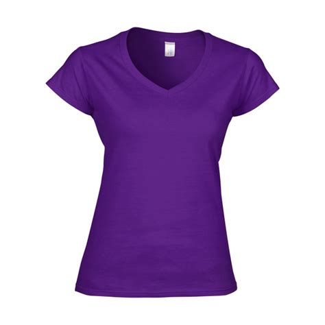 Gl64v00 Softstyle Ladies V Neck T Shirt Purple Gildan