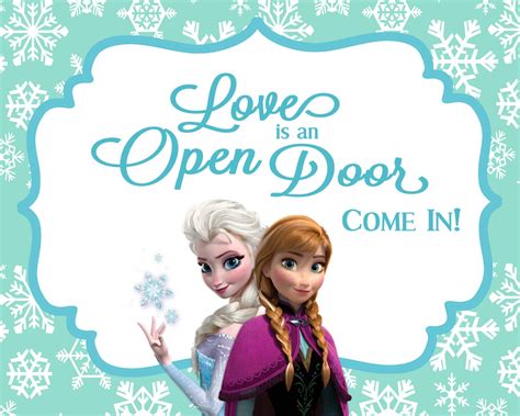 Frozen Birthday Party Welcome Sign Love Is An By Celebrationsmiles