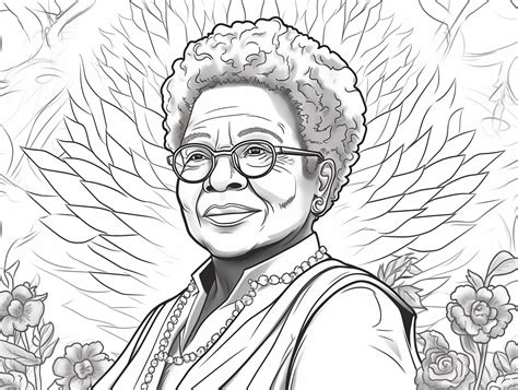 Timeless Maya Angelou Coloring Page Coloring Page