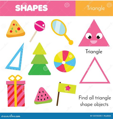 Educational Children Game Learning Geometric Shapes Triangle Stock