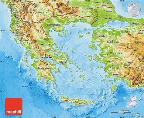Physical Map Of Greece