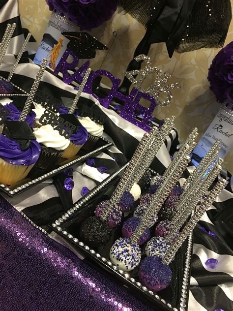 Pin By Felicia Shaw On Purple Black White And Silver Graduation Party