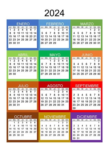 Calendario 2024 Para Imprimir Gratis Reverasite