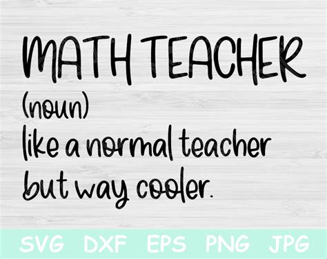 Math Teacher Like A Normal Teacher But Way Cooler Svg Math Etsy
