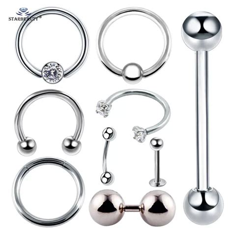 2pcs Multipurpose BCR Face Piercing Helix Nose Ring Sexy Female Genital