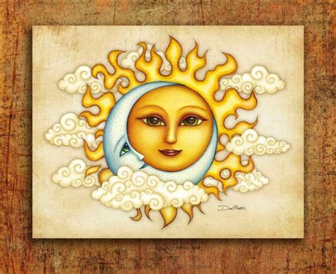 Sun Moon Dan Morris Art Print Perfect Pair Sun Moon Celestial Art