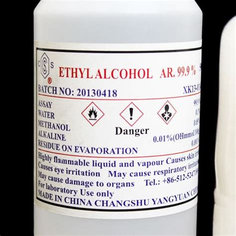 Ethyl Alcohol Ch3ch2oh 99 Pure 500 Ml Bottle For Healthcare