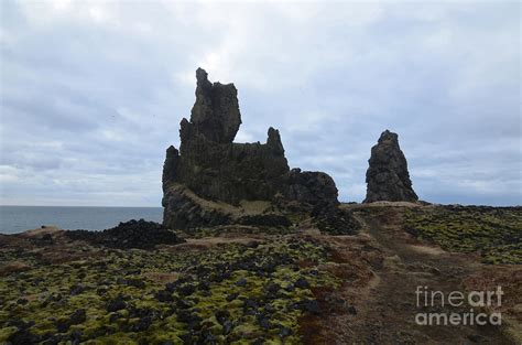Rural And Remote Rugged Londrangar Rock Formation In Iceland Photograph