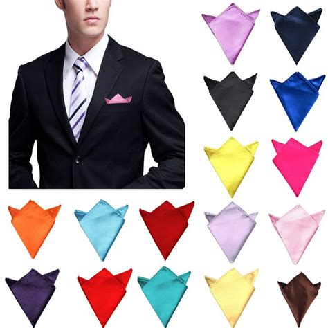 New 26 Colors Men S Hanky Satin Solid Plain Suits Pocket Square Wedding