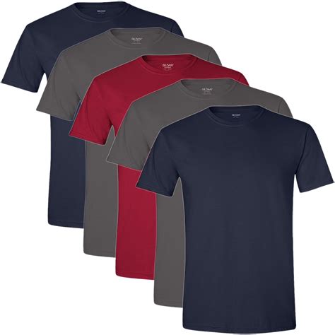 Gildan Mens Crew T Shirts Multipack Style G1100 Medium Navycharcoalcardinal Red 5 Pack