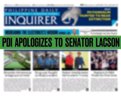 After Nearly 20 Years Inquirer Apologizes For ‘fake News Lacson Responds Ping Lacson
