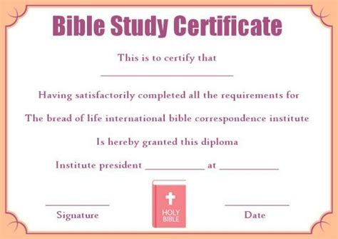 10 Bible Study Certificate Templates Useful To Present On Completion