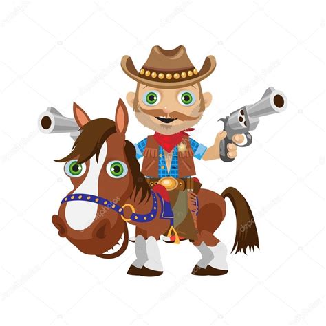 Cowboy Rider On A Stallion Wild West Character Stock Vector Image By