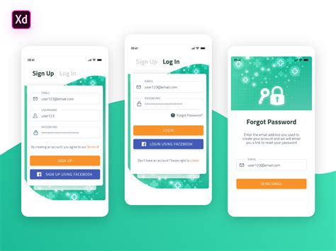 Login And Register Screens Search By Muzli