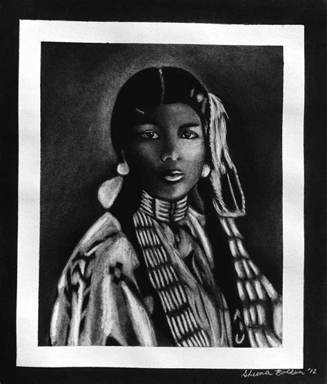 Native American Indian Woman Drawing