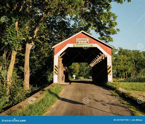 Mt Pleasant Covered Bridge In Perry County Pennsylvania Stock Image