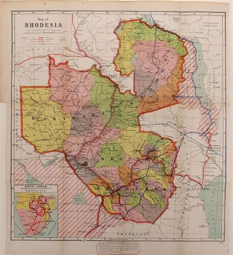 Map Of Rhodesia Old Map By Waterlow And Sons