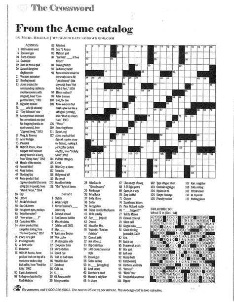 Merl Reagle Printable Crossword Puzzles Printable Crossword Puzzles