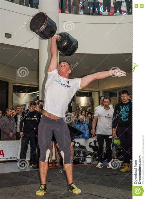 Lviv Ukraine November 2016 Strong Athlete Bodybuilder Strongman