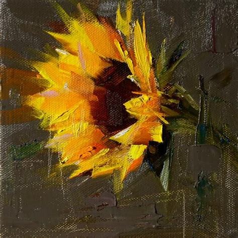 Daily Paintworks Sunflower Study 020618 Original Fine Art For
