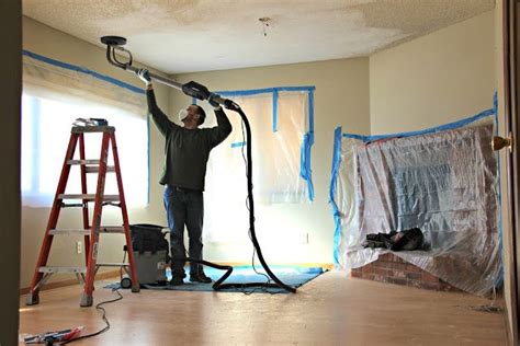 Thinking of removing your popcorn ceiling? Livingonsale.com | Diy home improvement, Drywall sander ...