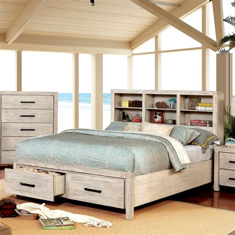 Furniture Of America Ghirald Bookcase Bed Queen White