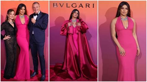 Priyanka Chopra Wears Seasons Hottest Colour Pink In Bold Gown For