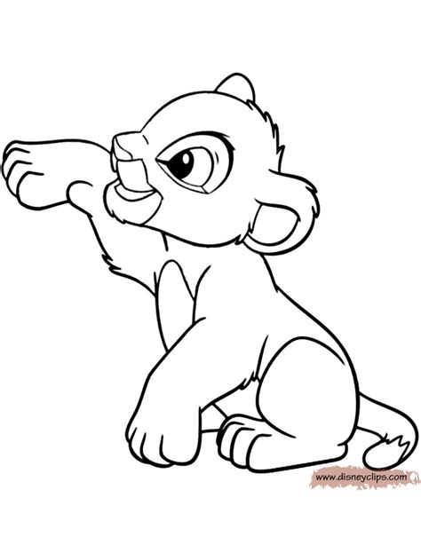 Other pride land characters include a gorilla, a hyena, and hippo, and cheetah. Baby Simba Coloring Pages | The Lion King Printable ...