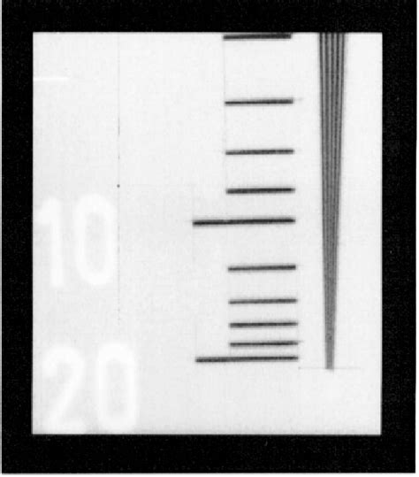 A Digital X Ray Image Of A High Contrast Test Pattern For Determining