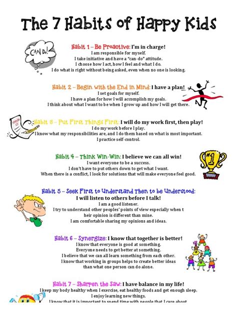 The 7 Habits Of Happy Kids Free Download As Pdf File Pdf Text