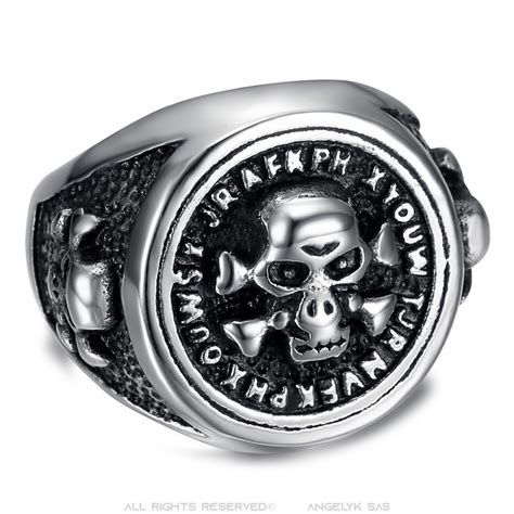 Ring Biker Schädel Ritter Totenkopf Edelstahl